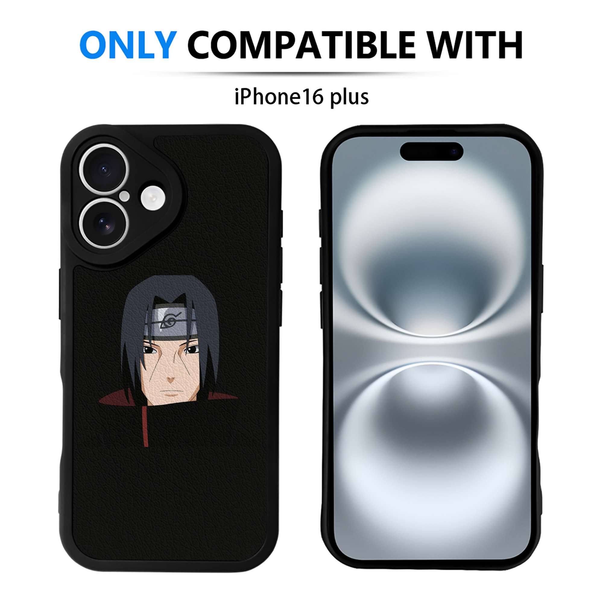 （画像用） NARUTO -ナルト- うちは イタチ Uchiha Itachi 【iPhone 16シリーズ対応】シリコンスマホケース（レザー調） 材質：シリコン